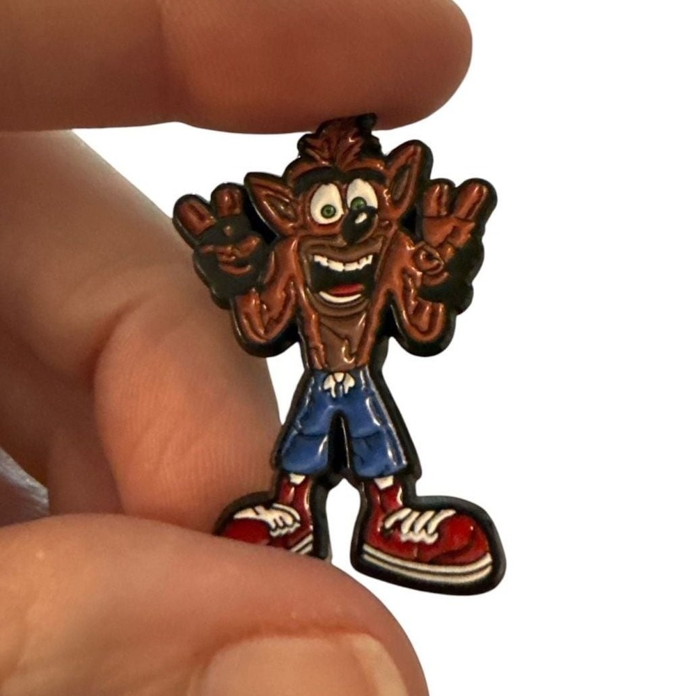 Crash Bandicoot Standing Pose Enamel Metal Pin